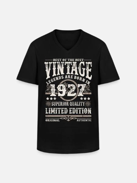 Legenden werden 1927 geboren - Männer-T-Shirt mit V-Ausschnitt - Schwarz