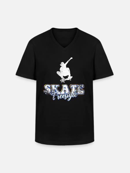 Skateboard Freestyle - Men's V-Neck T-Shirt - black