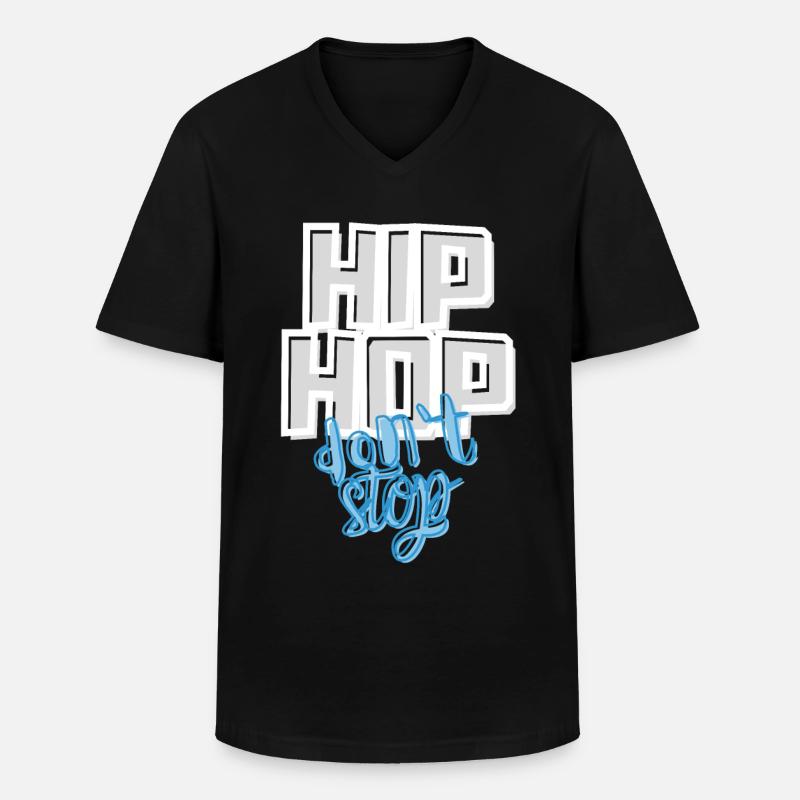 HIP HOP don‘t stop - Männer-T-Shirt mit V-Ausschnitt - Schwarz