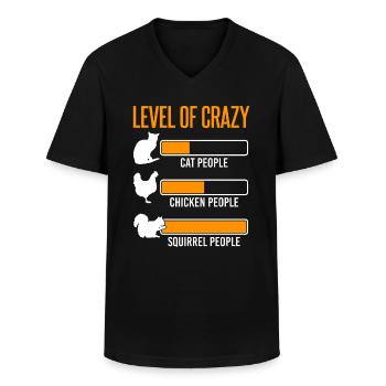 Squirrel Rodent Level of crazy - Men's V-Neck T-Shirt - black - Front - AI Model Male 178 dark (178cm)