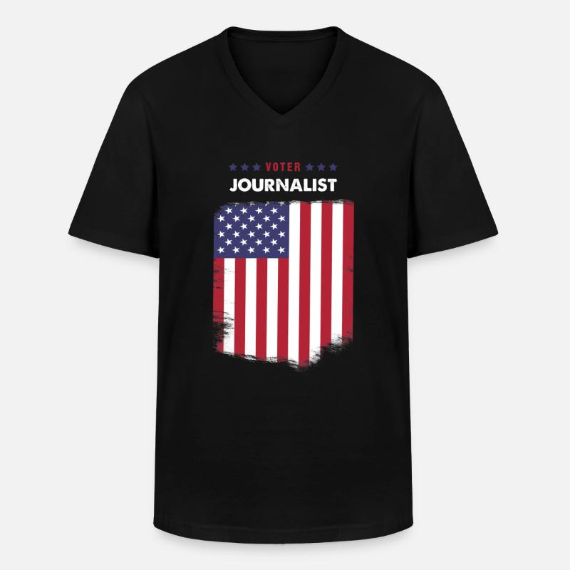 Wähler-Journalist - Männer-T-Shirt mit V-Ausschnitt - Schwarz