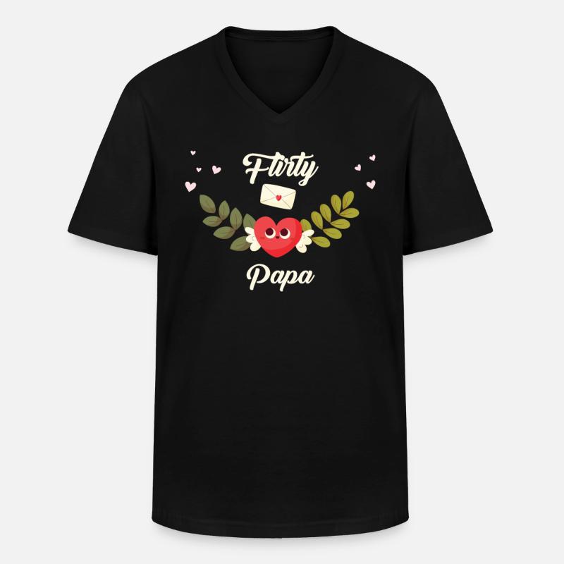 Flirty Daddy - Männer-T-Shirt mit V-Ausschnitt - Schwarz