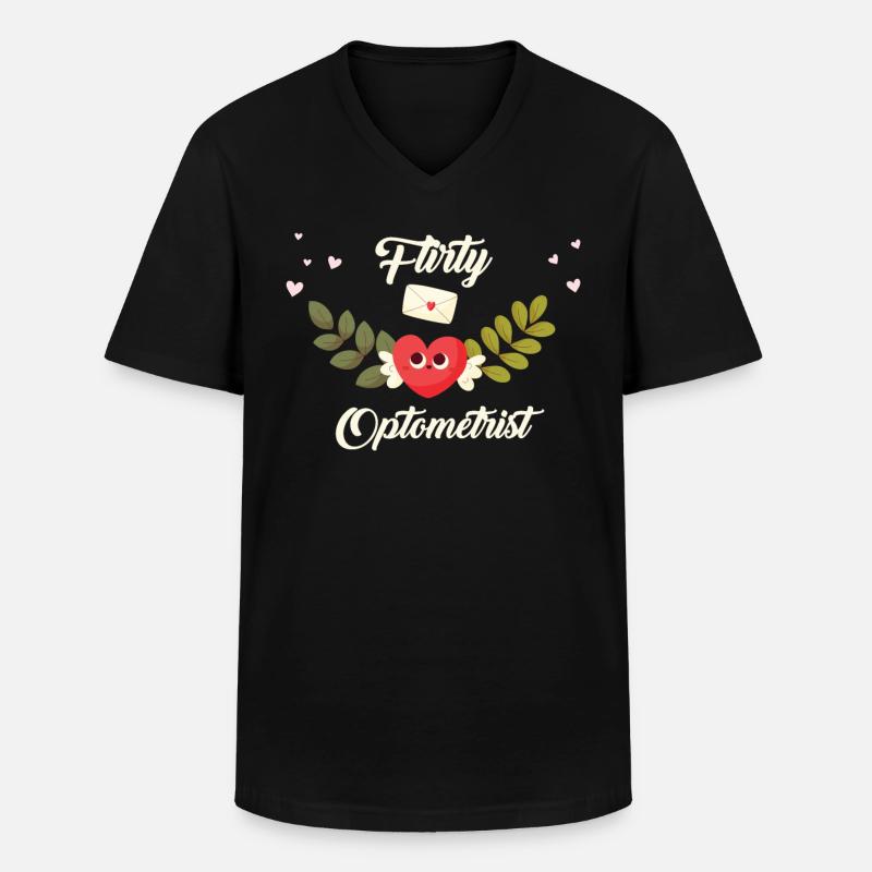 Flirty Optiker - Männer-T-Shirt mit V-Ausschnitt - Schwarz