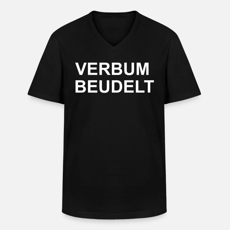 Verbumbeudelt - Männer-T-Shirt mit V-Ausschnitt - Schwarz