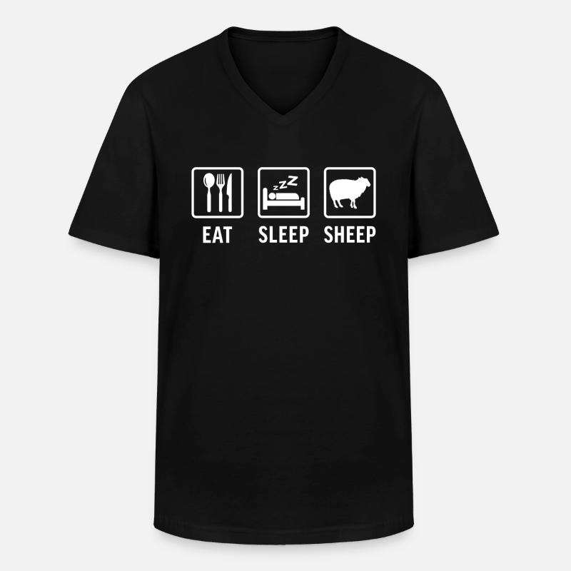 Schlafschafe essen - Männer-T-Shirt mit V-Ausschnitt - Schwarz