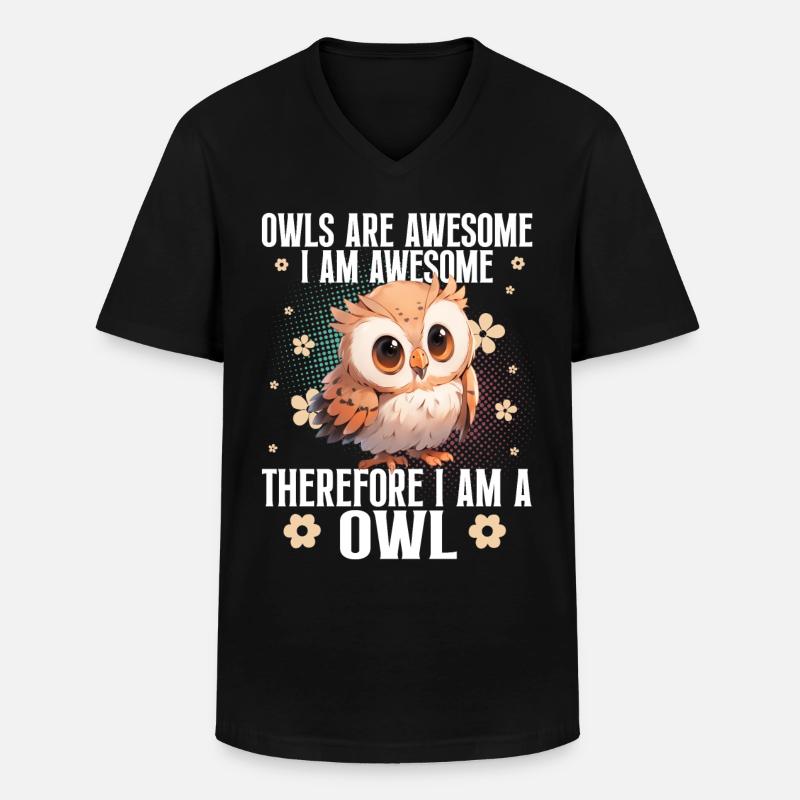 Eule Eulen Lustiger Spruch - Männer-T-Shirt mit V-Ausschnitt - Schwarz