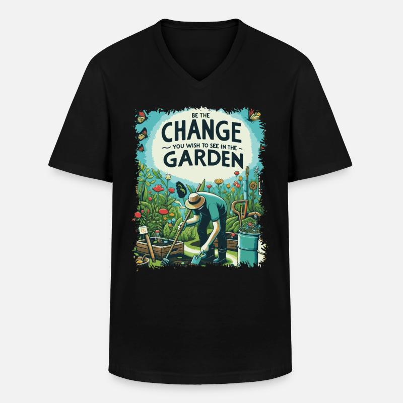 Be The Change Gartengestaltung - Männer-T-Shirt mit V-Ausschnitt - Schwarz