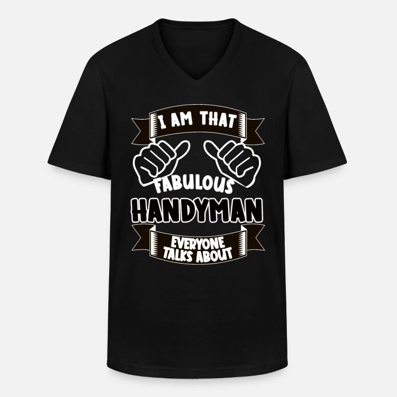 Handwerker Lustiger Spruch Geschenkidee - Männer-T-Shirt mit V-Ausschnitt - Schwarz