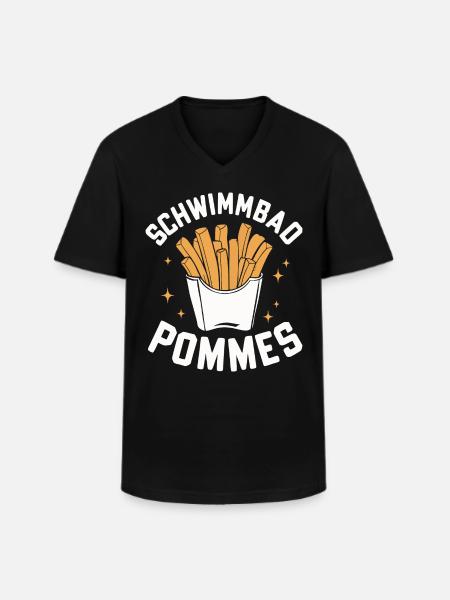 Frites, frites, restauration rapide - T-shirt col V Homme - noir