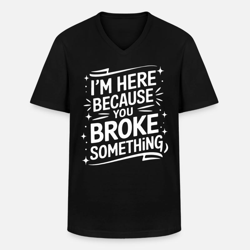 Technischer Support Computerfreak Nerd - Männer-T-Shirt mit V-Ausschnitt - Schwarz