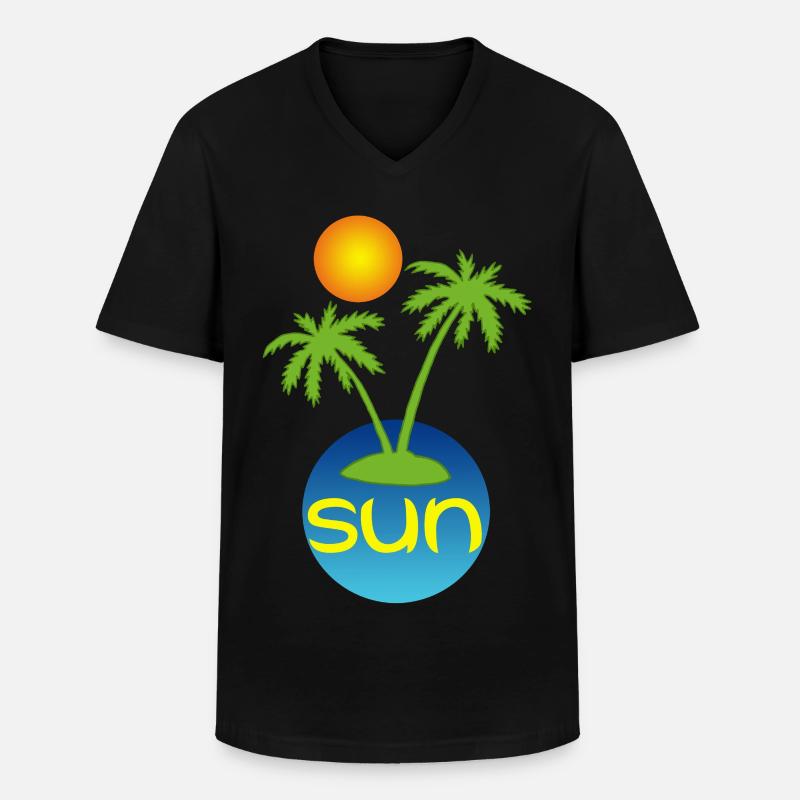 Paradies in der Sonne - Männer-T-Shirt mit V-Ausschnitt - Schwarz