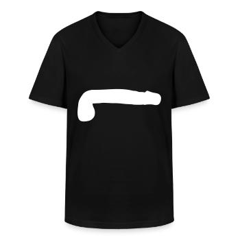 penis dick silhouette - Männer-T-Shirt mit V-Ausschnitt - Schwarz - Vorne - AI Model Male 178 dark (178cm)