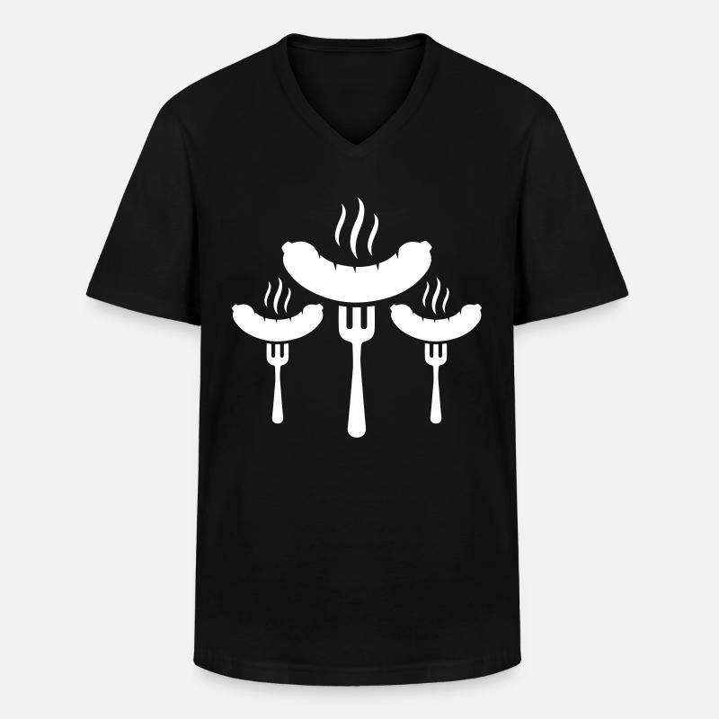 bratwurst symbol wurst - Männer-T-Shirt mit V-Ausschnitt - Schwarz