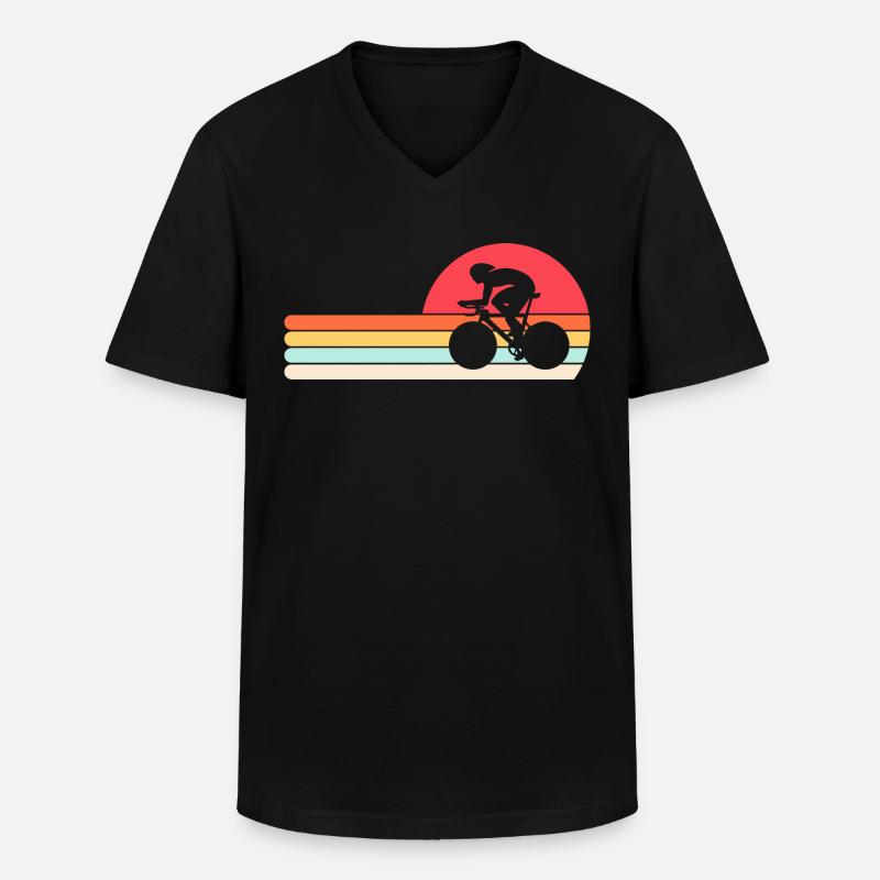 Bahnrad Bahnradfahrer Retro - Männer-T-Shirt mit V-Ausschnitt - Schwarz