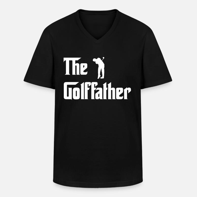 The Golffather Golfer Dad Golf Papa - Männer-T-Shirt mit V-Ausschnitt - Schwarz