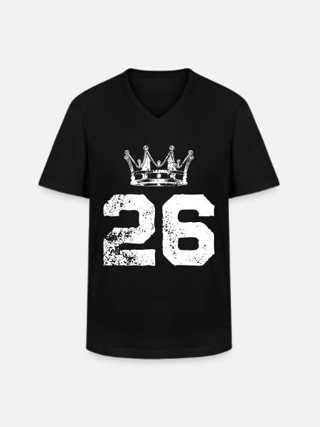 26 Number crown - Men's V-Neck T-Shirt - black