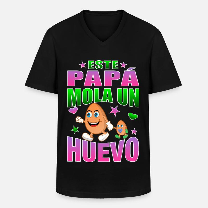 This dad rocks an egg - Men's V-Neck T-Shirt - black