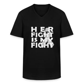 cancer - Men's V-Neck T-Shirt - black - Front - AI Model Male 178 dark (178cm)
