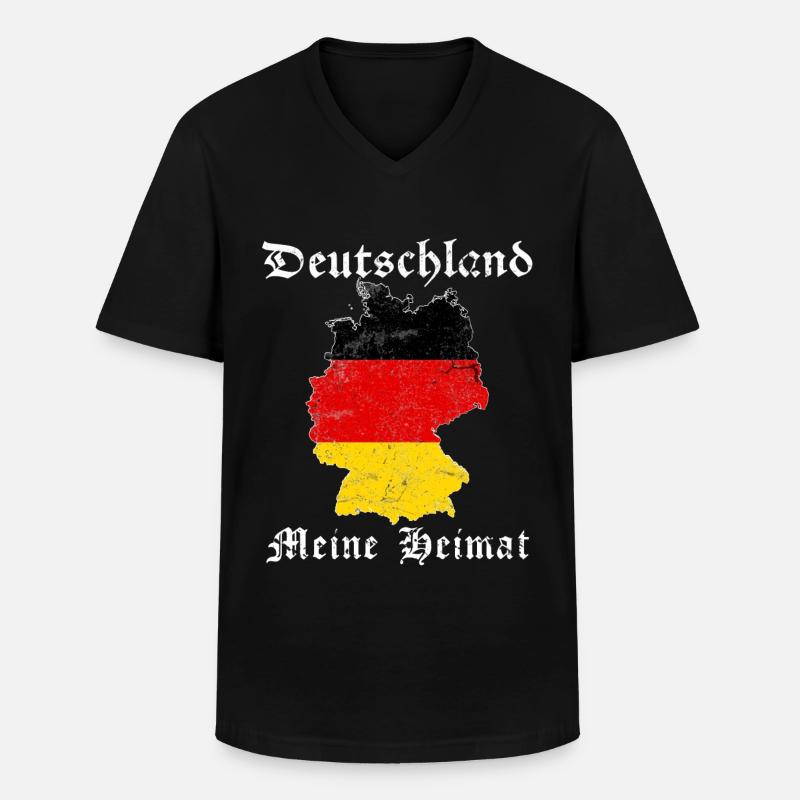 Deutschland - Männer-T-Shirt mit V-Ausschnitt - Schwarz
