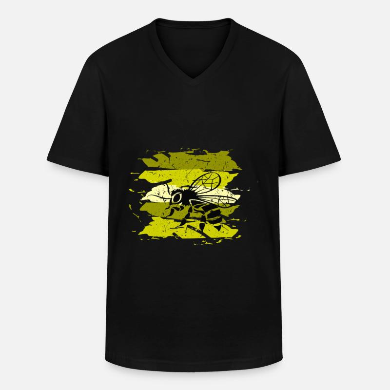 Biene Honigbiene Wespe - Männer-T-Shirt mit V-Ausschnitt - Schwarz