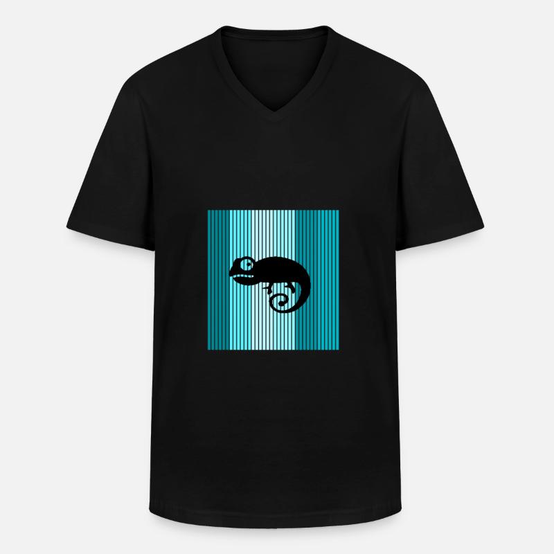 Chamäleon Chameleon - Männer-T-Shirt mit V-Ausschnitt - Schwarz