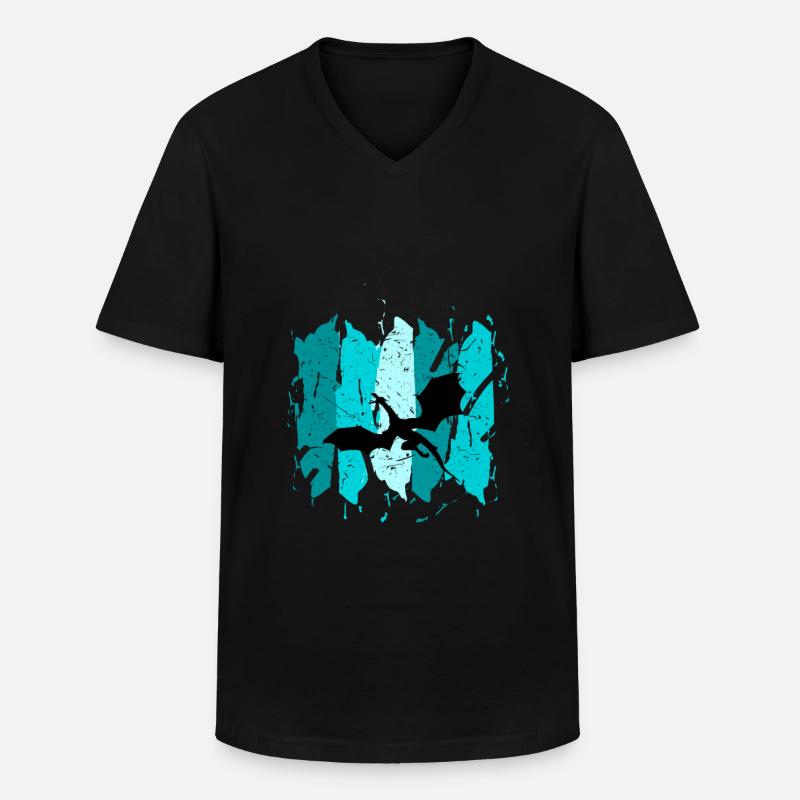 Drache - Männer-T-Shirt mit V-Ausschnitt - Schwarz