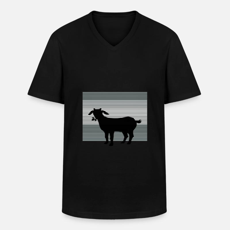 ziege - Männer-T-Shirt mit V-Ausschnitt - Schwarz