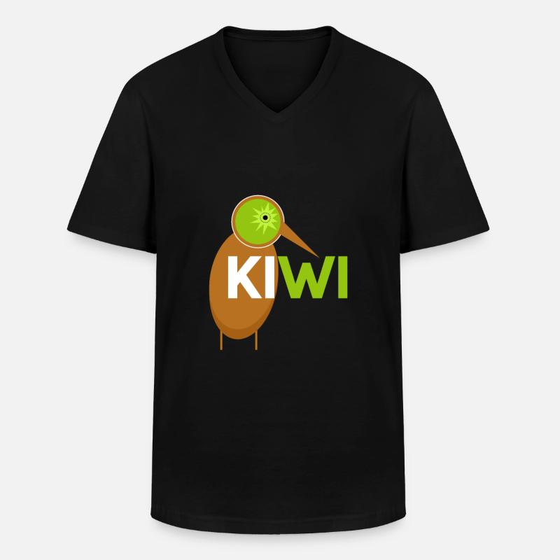 kiwi - Männer-T-Shirt mit V-Ausschnitt - Schwarz