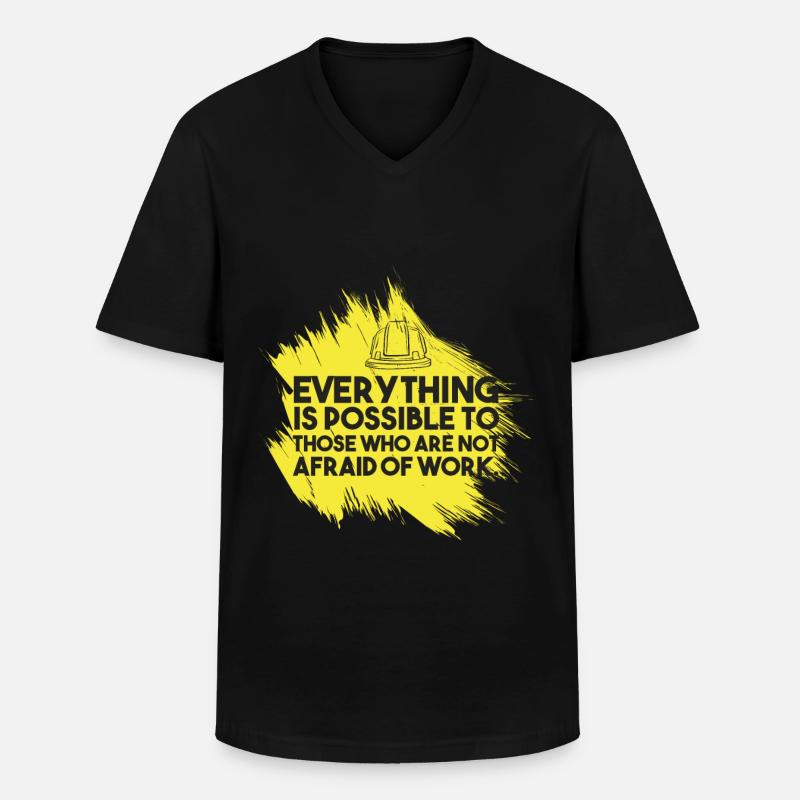 Bauarbeiter - Männer-T-Shirt mit V-Ausschnitt - Schwarz