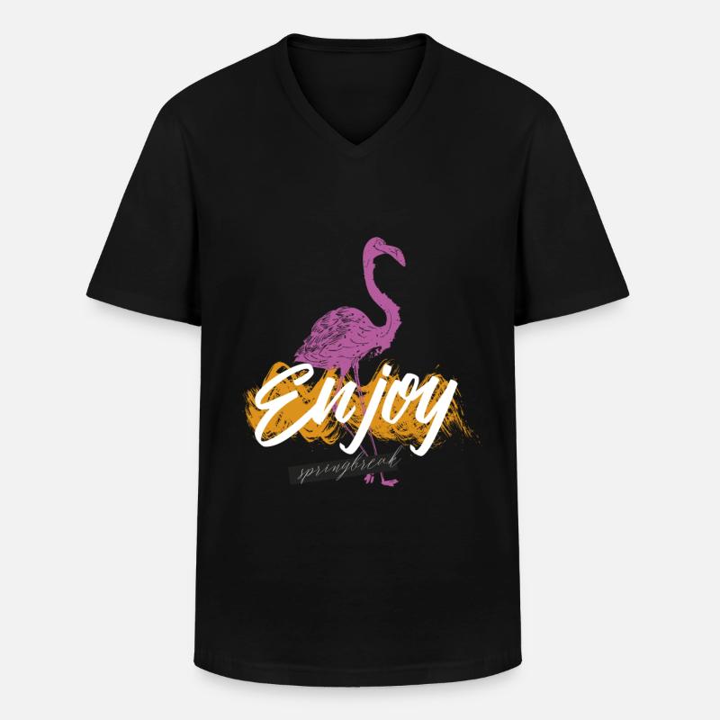 Spring Break - T-shirt col V Homme - noir
