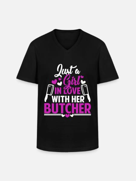 Metzger - Männer-T-Shirt mit V-Ausschnitt - Schwarz