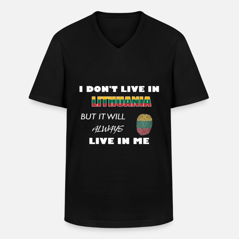 Litauen EU - Männer-T-Shirt mit V-Ausschnitt - Schwarz