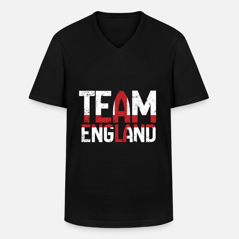 England eu - Männer-T-Shirt mit V-Ausschnitt - Schwarz