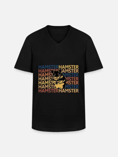Hamster - Männer-T-Shirt mit V-Ausschnitt - Schwarz