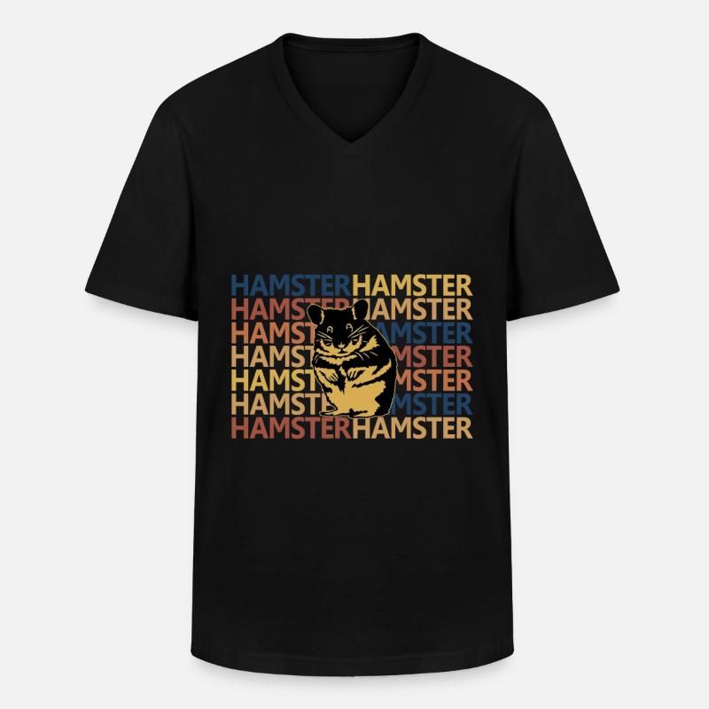 Hamster - Männer-T-Shirt mit V-Ausschnitt - Schwarz