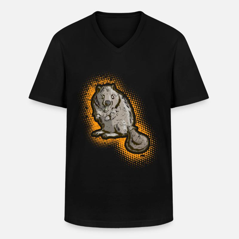 Bieber - Männer-T-Shirt mit V-Ausschnitt - Schwarz