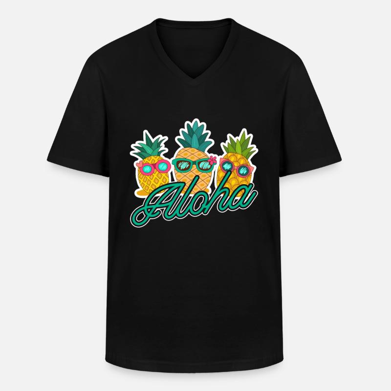 Hawaii - Männer-T-Shirt mit V-Ausschnitt - Schwarz