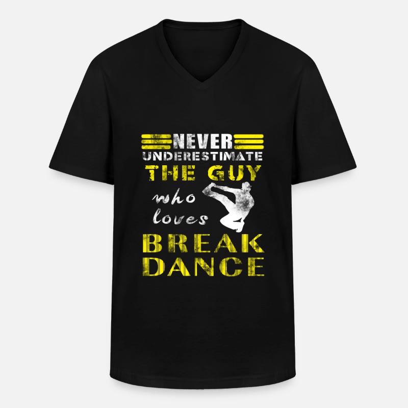 Break Dance - Männer-T-Shirt mit V-Ausschnitt - Schwarz