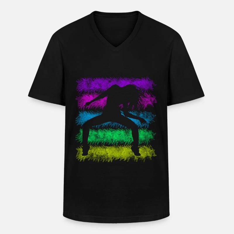 Break Dance - Männer-T-Shirt mit V-Ausschnitt - Schwarz