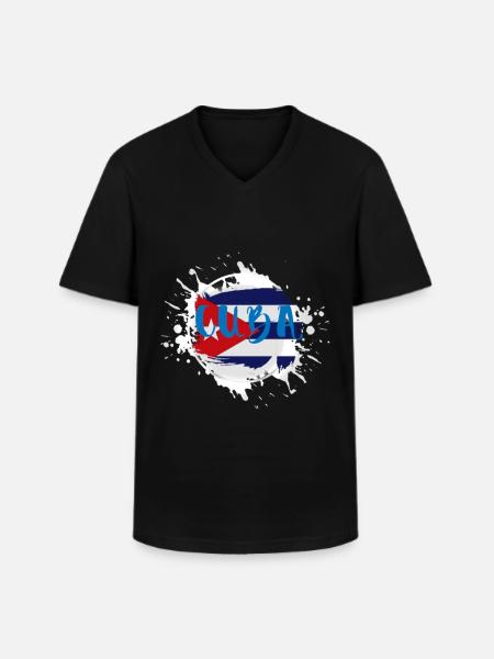 Cuba - Men's V-Neck T-Shirt - black