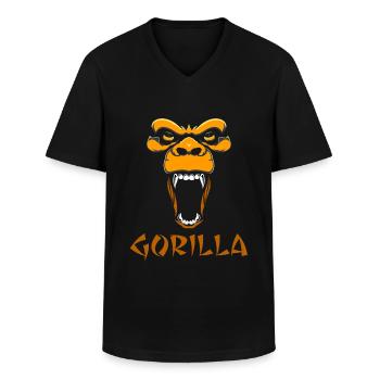 Gorilla - Männer-T-Shirt mit V-Ausschnitt - Schwarz - Vorne - AI Model Male 178 dark (178cm)