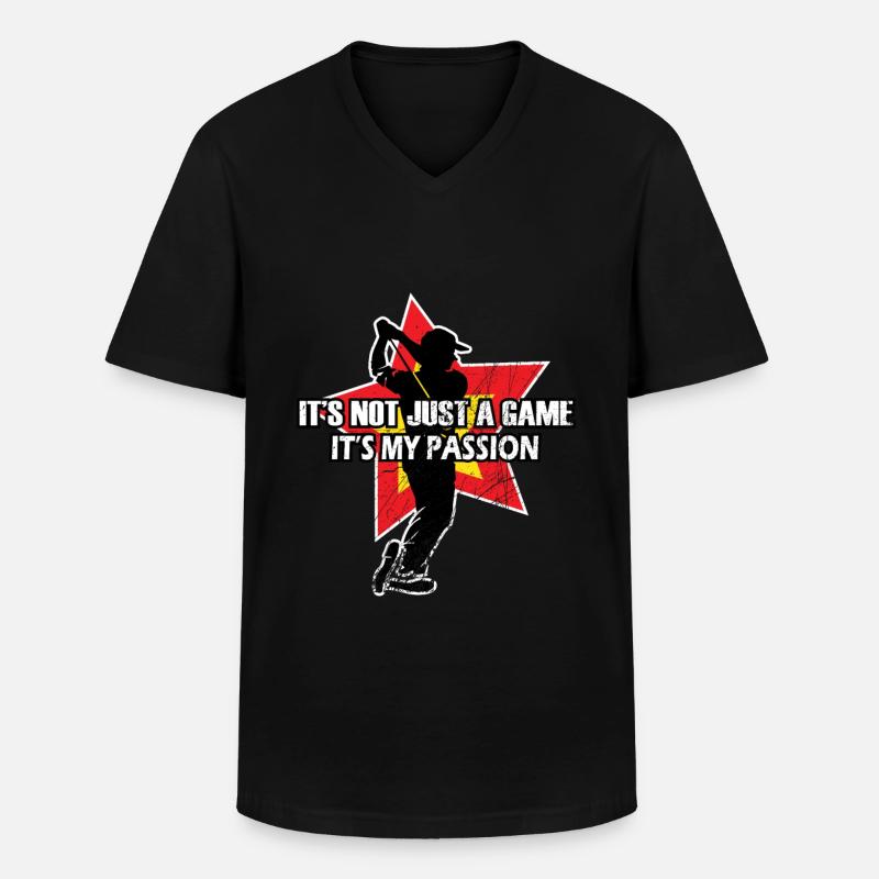 Golf - Golfen - Golfer - Männer-T-Shirt mit V-Ausschnitt - Schwarz