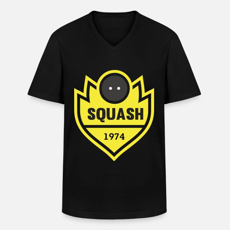 SQUASH - Männer-T-Shirt mit V-Ausschnitt - Schwarz