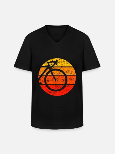 Rétro vélo - T-shirt col V Homme - noir