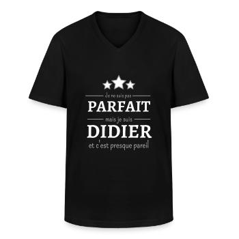 Ich bin nicht perfekt, aber ich bin Didier. - Männer-T-Shirt mit V-Ausschnitt - Schwarz - Vorne - AI Model Male 178 dark (178cm)