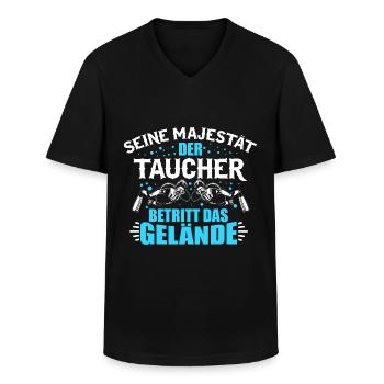 TAUCHER SHIRT / GESCHENK / HOBBY / TAUCHEN SPRUCH - Männer-T-Shirt mit V-Ausschnitt - Schwarz - Vorne - AI Model Male 178 dark (178cm)