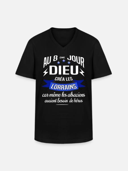 lorrain - T-shirt col V Homme - noir