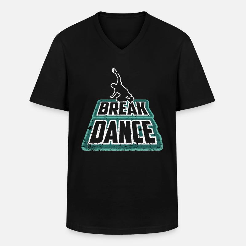 Breakdance - Männer-T-Shirt mit V-Ausschnitt - Schwarz