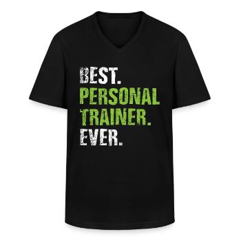 Personal Trainer - Men's V-Neck T-Shirt - black - Front - AI Model Male 178 dark (178cm)