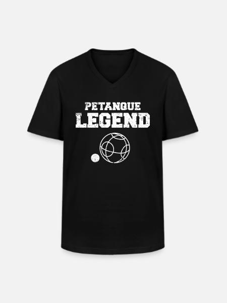 Petanque Boule - Männer-T-Shirt mit V-Ausschnitt - Schwarz